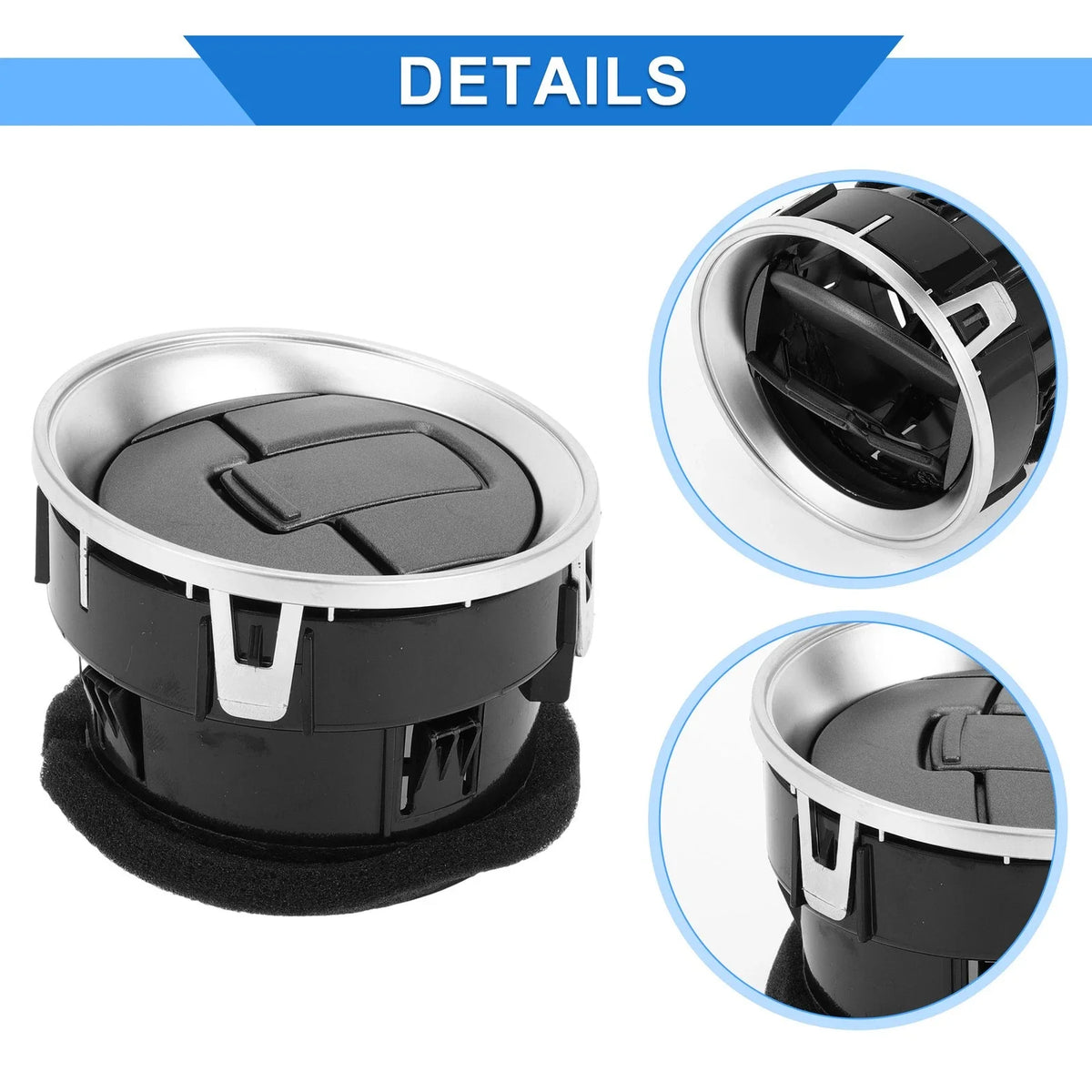 Set of 4 Center Dash A/C Outlets for Ford F150 LOBO (2009–2014) ABS Black Silver