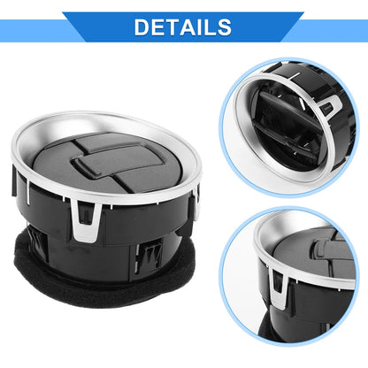 Set of 4 Center Dash A/C Outlets for Ford F150 LOBO (2009–2014) ABS Black Silver