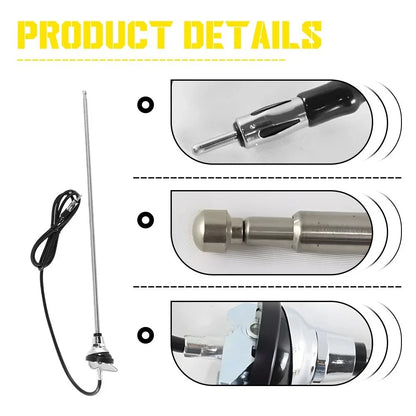 AM/FM Radio Antenna for Truck (NOS, 3-Section, Retractable, Round Base)