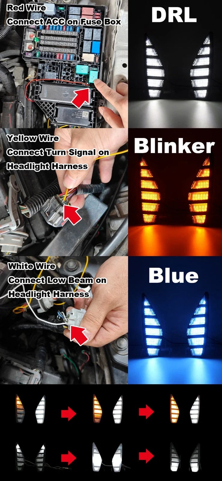 Dynamic LED Daytime Running Lights w/ Turn Signals for Honda Civic (2025–2025)
