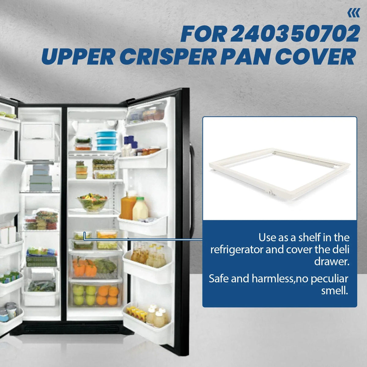 Refrigerator Upper Crisper Pan Cover for Crosley Frigidaire (240350702, AP2115959)