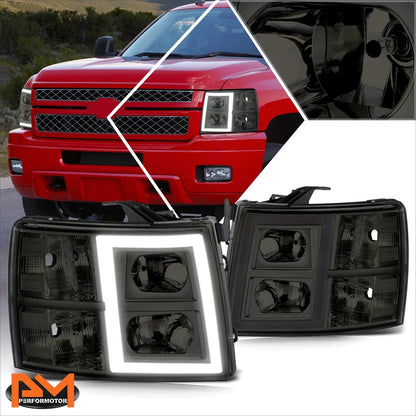 LED DRL Headlight Lamp for Chevy Silverado 1500-3500 (2007–2014) Smoked/Clear