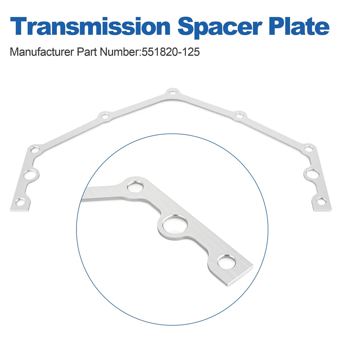 Transmission Adapter Spacer Plate 1/8" Thick for Chevy SBC, BBC, LS1, LT1 (551820-125)