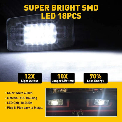 2X LED License Plate Light Tag Lamp for Mazda Miata MX-5 Protege (1999–2005) EXV
