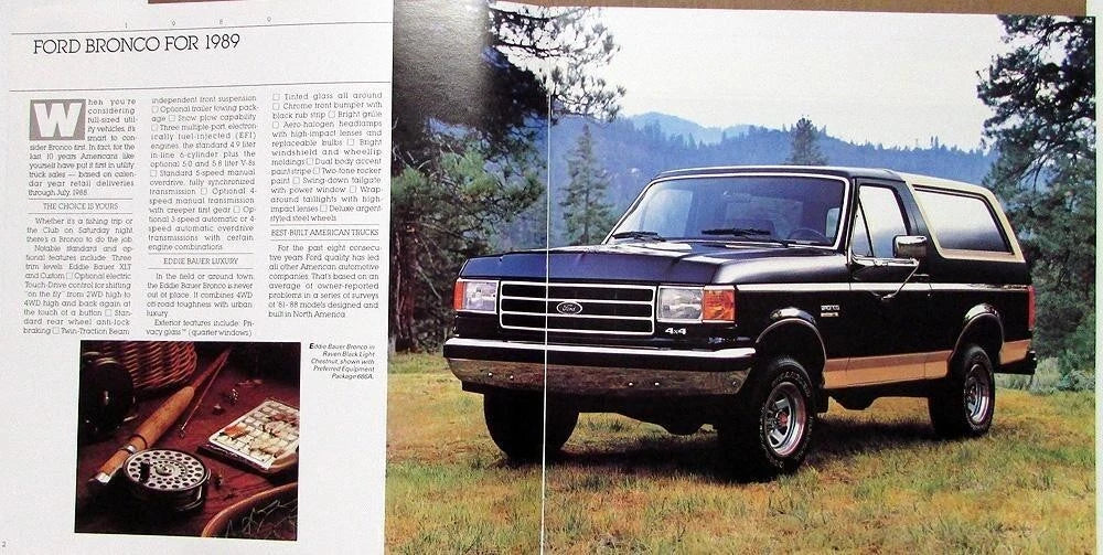 Sales Brochure for Ford Bronco Eddie Bauer XLT (1989)