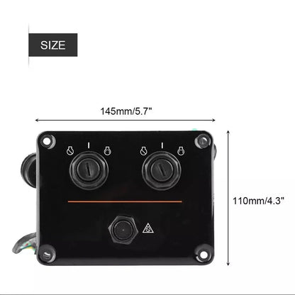 Dual Key Switch for Yamaha Outboards (6K1-82570-13-00, 6K1-82570-08-00)