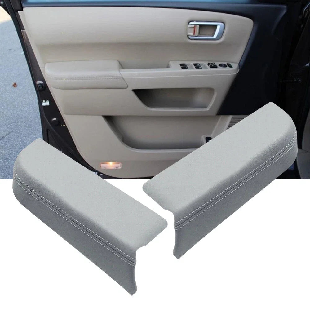 Front Door Panels Leather Armrest Cover Skin for Honda Pilot (2009–2015)