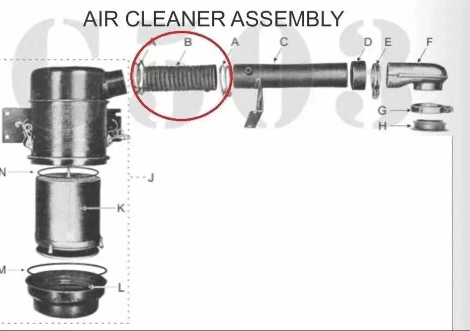 Air Cleaner Hose for Jeep Willys CJ3B (1953–1971)
