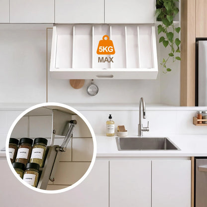 2X Pull Down Rack Hinges for Under Cabinet Spice Storage