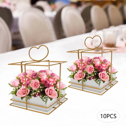10pcs Gold Vases for Centerpieces Wedding Party Decoration