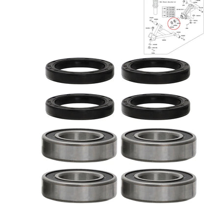 8x Front Wheel Bearings Seals Kit for Kawasaki Mule 4010 3010 2510 UTV