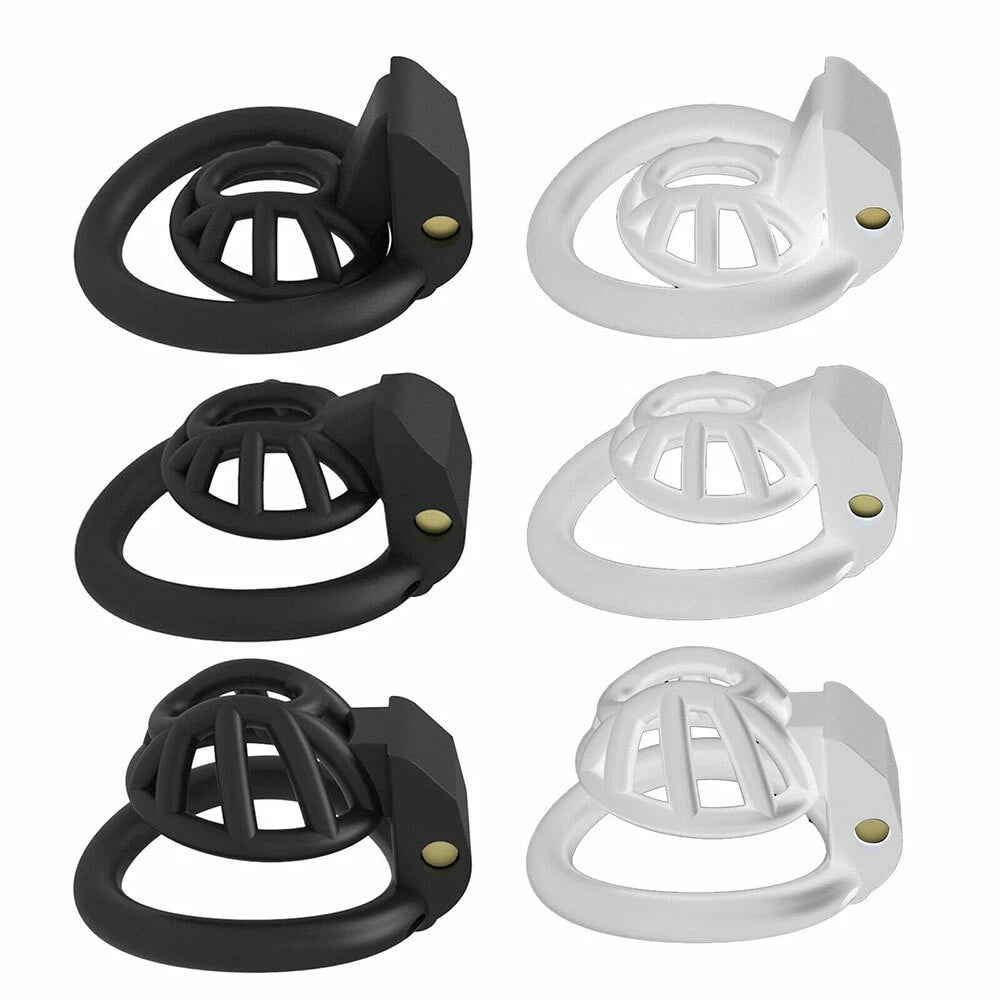 Positive/Negative Male Chastity Cage with 4 Rings for Universal Fit