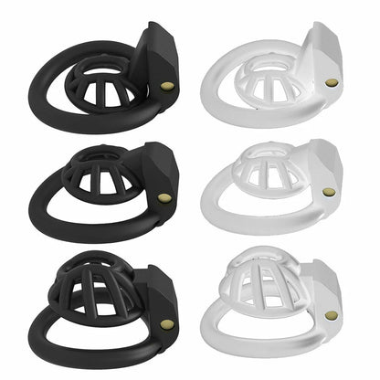 Positive/Negative Male Chastity Cage with 4 Rings for Universal Fit