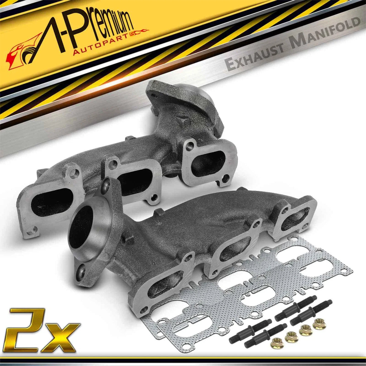 2X Exhaust Manifold with Gasket for Ford F-150 (2011–2017)