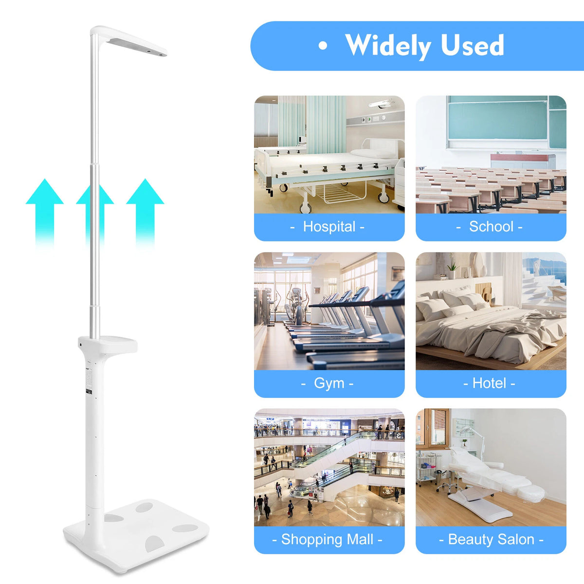 440lb Scale for Medical Height Measurement with LCD Display