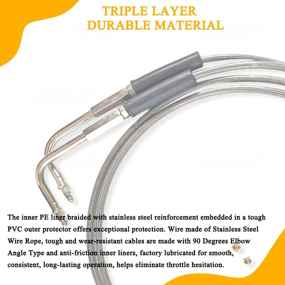 42" Throttle Cable & Idle Kit for - Chrome