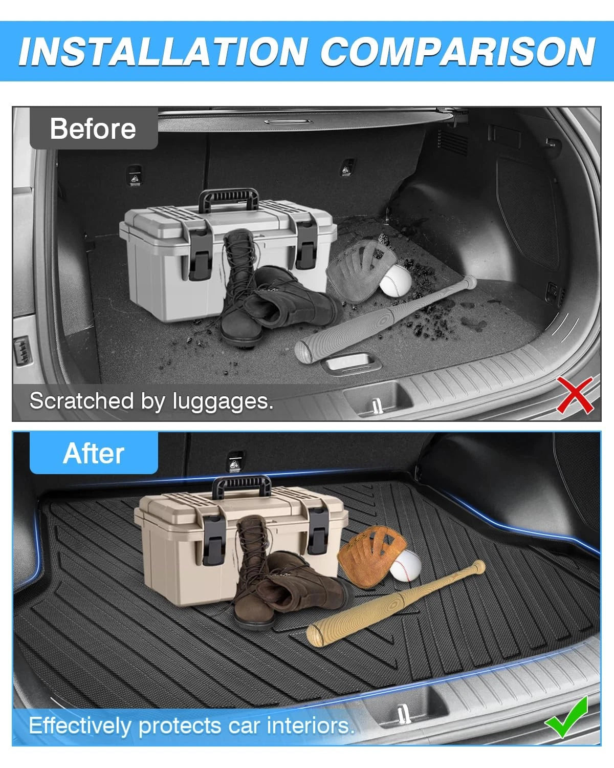 Heavy Duty Trunk Mat for Kia Seltos (2021–2026) All-Weather Cargo Liner