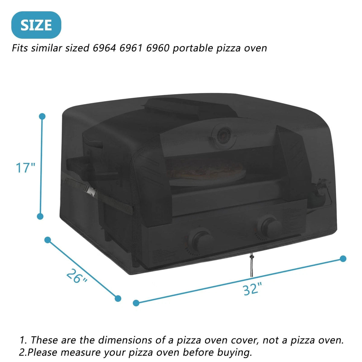 Pizza Oven Cover for Blackstone 6964 6961 6960 (32"x26"x17")