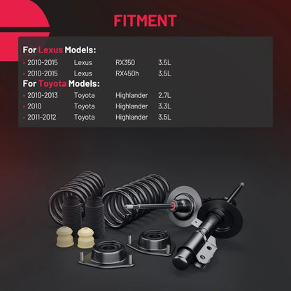 Front Shock Struts and Sway Bar Links for 2010–2013 Toyota Highlander