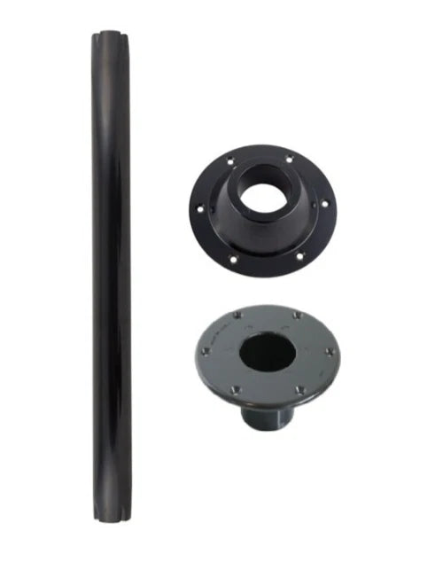 27.5" Black Flush Mount Pedestal Table Leg Kit for RV Camper Trailer Boat