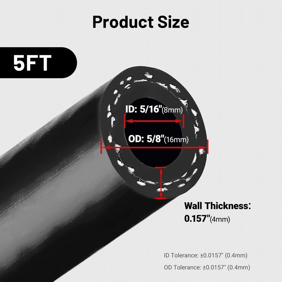 5FT 5/16" Silicone Heater Hose for