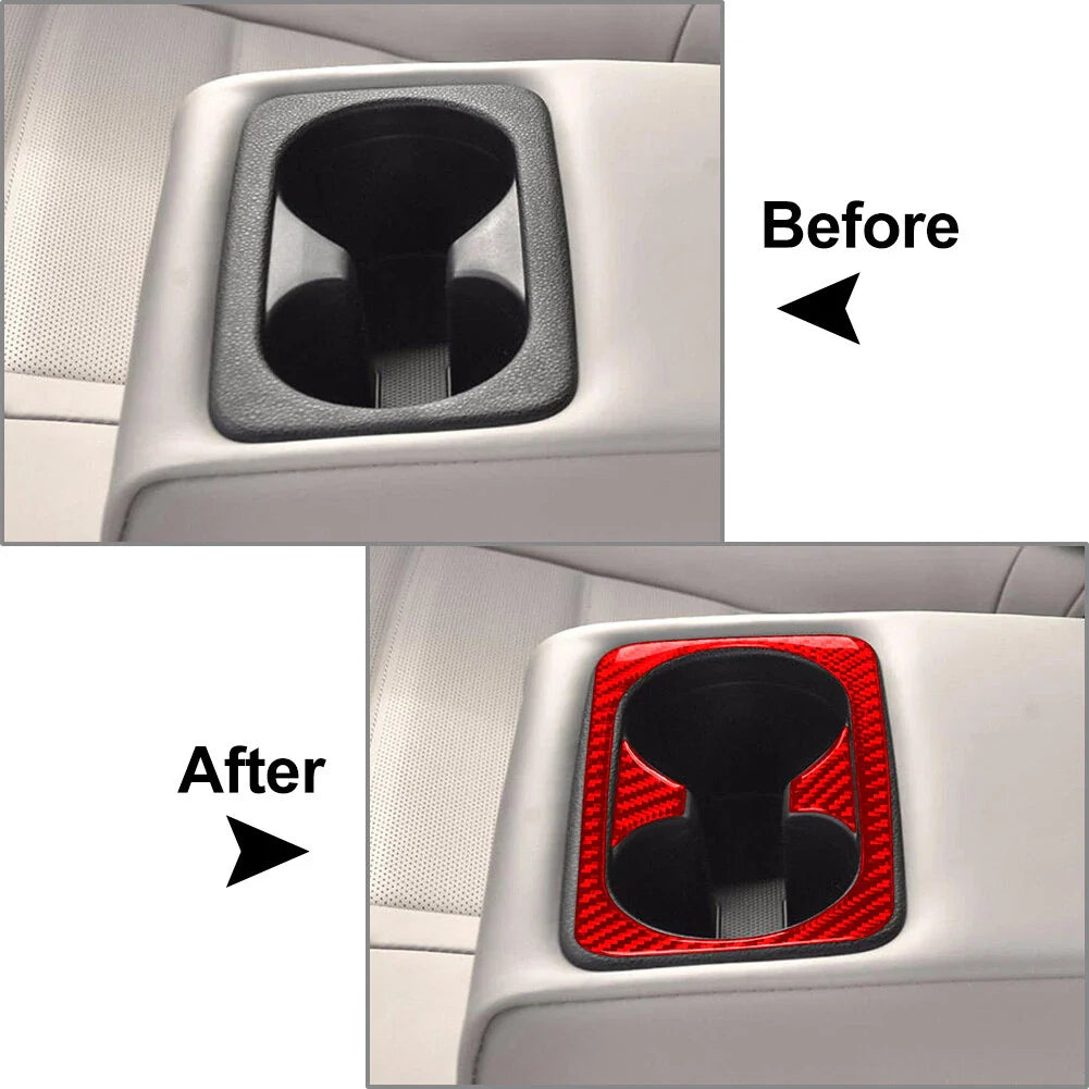 Rear Armrest Cup Holder Cover Trim for Kia Stinger (2018-2023) Red