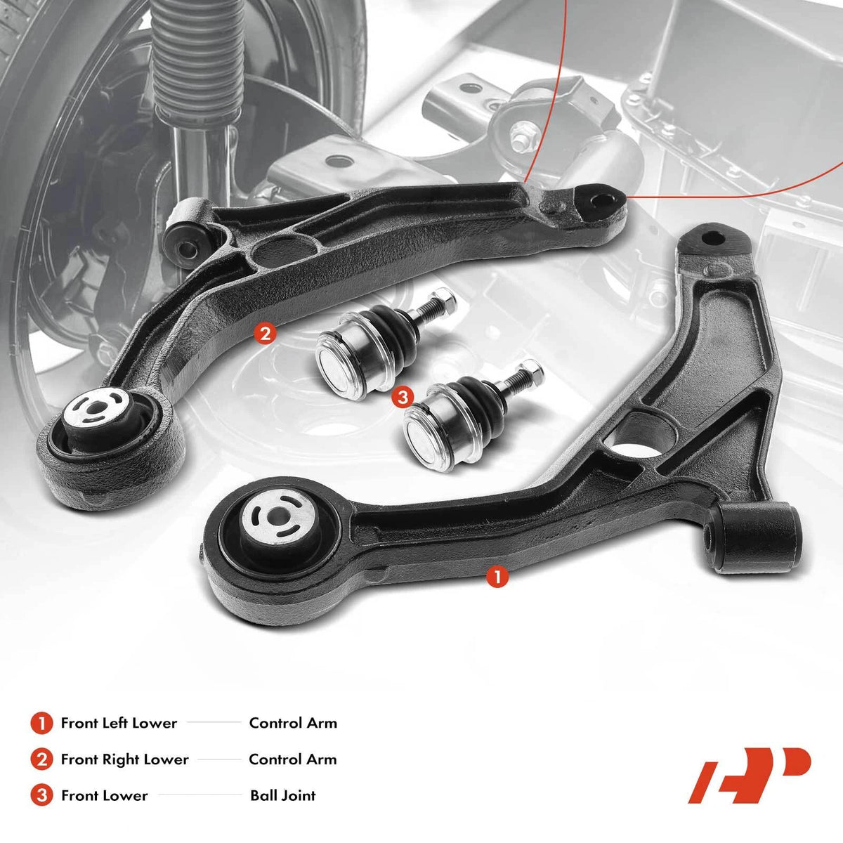 Set of 4 Front Control Arms for Chrysler Sebring/Dodge Avenger (2007–2009) - 5085914AB, 5085914AC, 5085914AD, 5090033AB