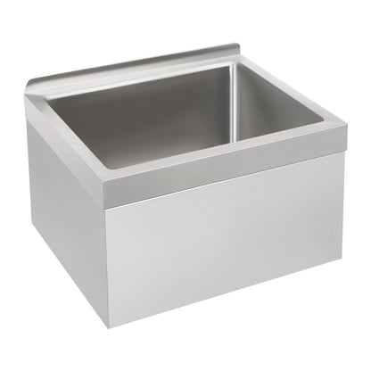 Stainless Steel Mop Sink 24x24x13in with Drain Hose for Commercial Use