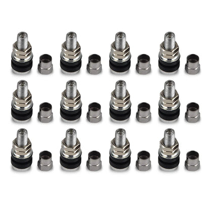 Set of 12 Chrome Tire Valve Stems for Go-karts, Hot Rods