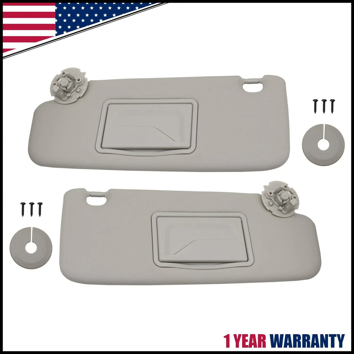 Pair Sun Visor with Mirror for Chevy Cruze (2011–2016) Left+Right Gray Titanium