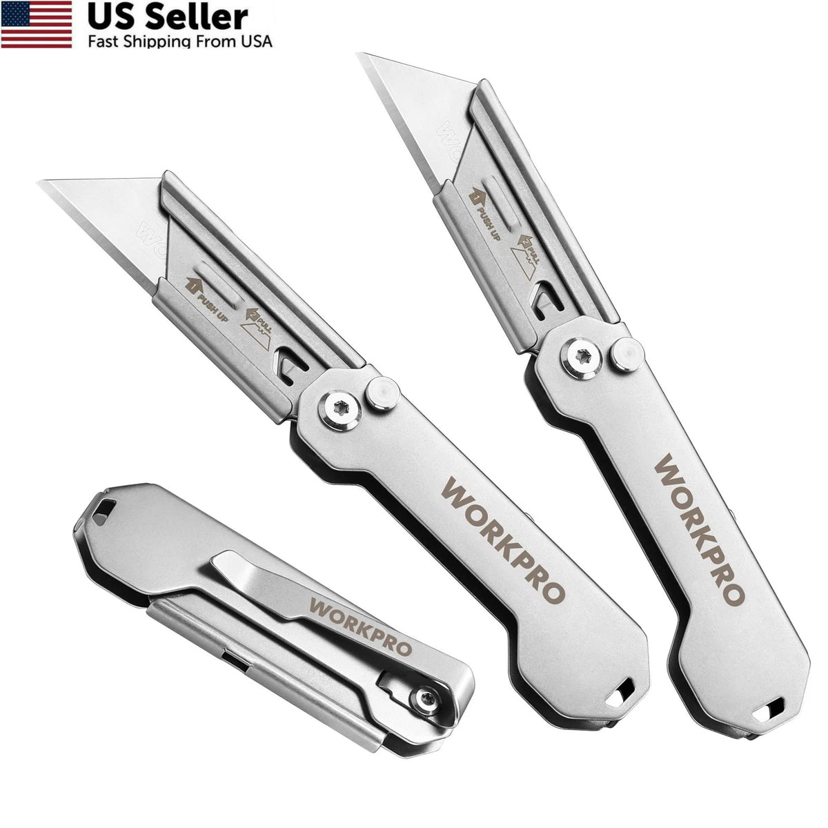 3-Pack Folding Utility Knife for Quick Use (3 inches)