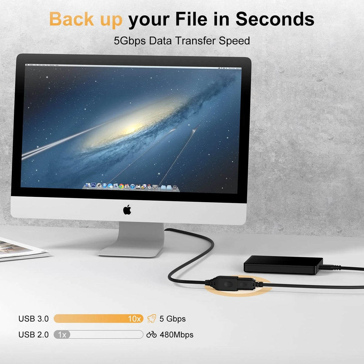 10FT USB 3.0 Extension Cable for USB-A Devices (No Specific Years)