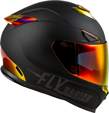FLY RACING Sentinel Recon Helmet for Street Motorcycle (Small, Matte Black, Fire Chrome)