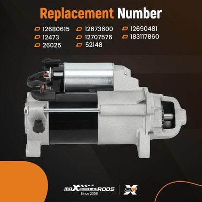 Starter Motor for Chevy Equinox Malibu Cruze GMC Terrain 1.5L (2017–2020)