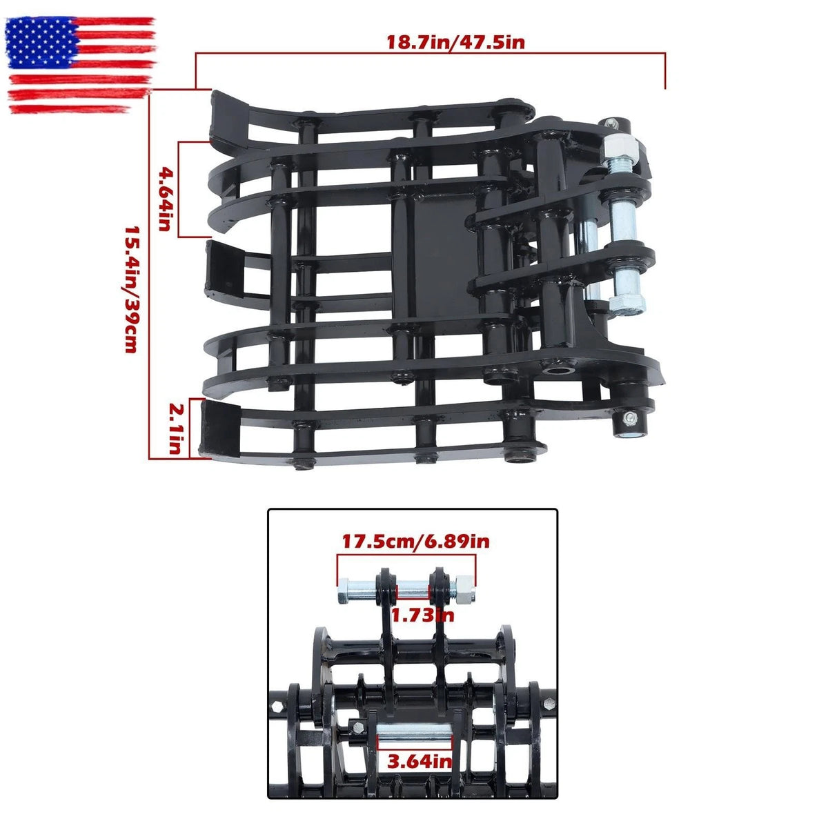 Adjustable Wide Jaw Grapple Bucket for Mini Excavator