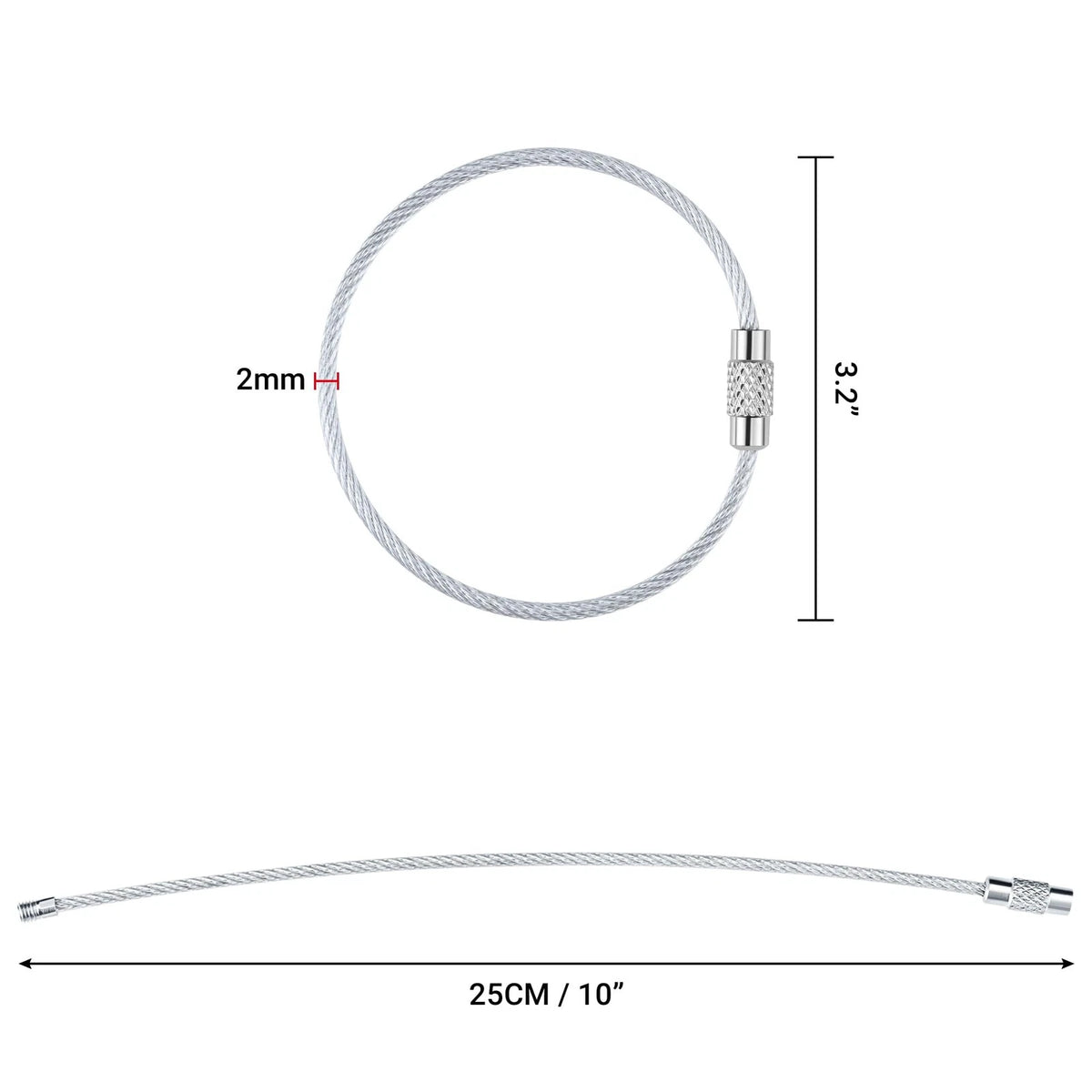 50 Pcs Wire Keychain Cable for Luggage Tag (Universal)