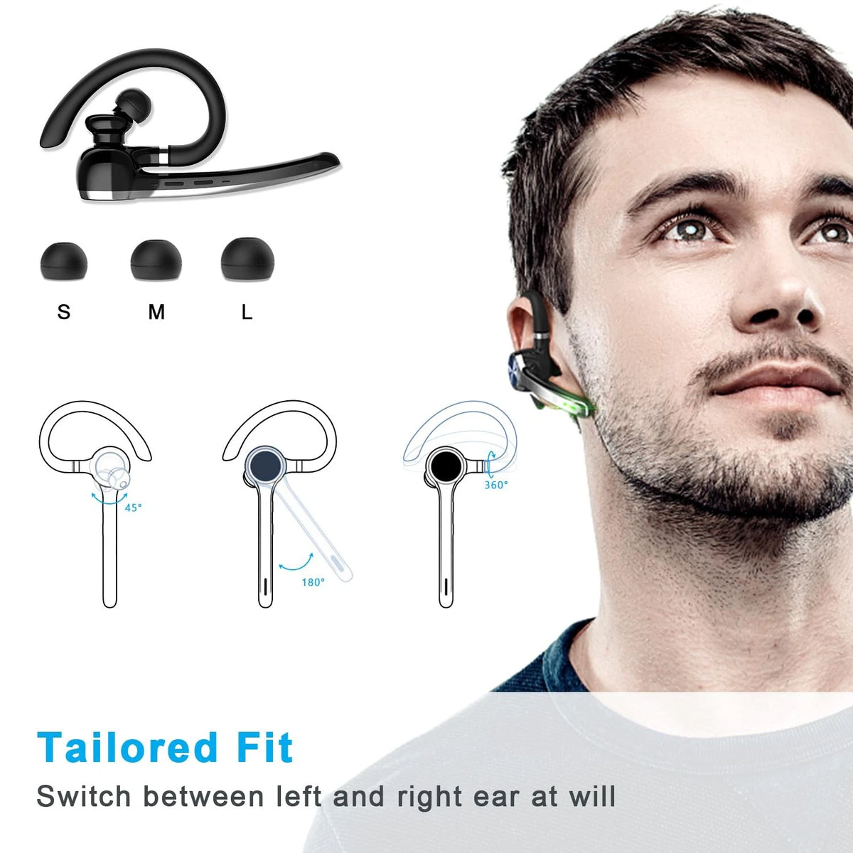 Bluetooth headset for wireless communication (no specific years/models)