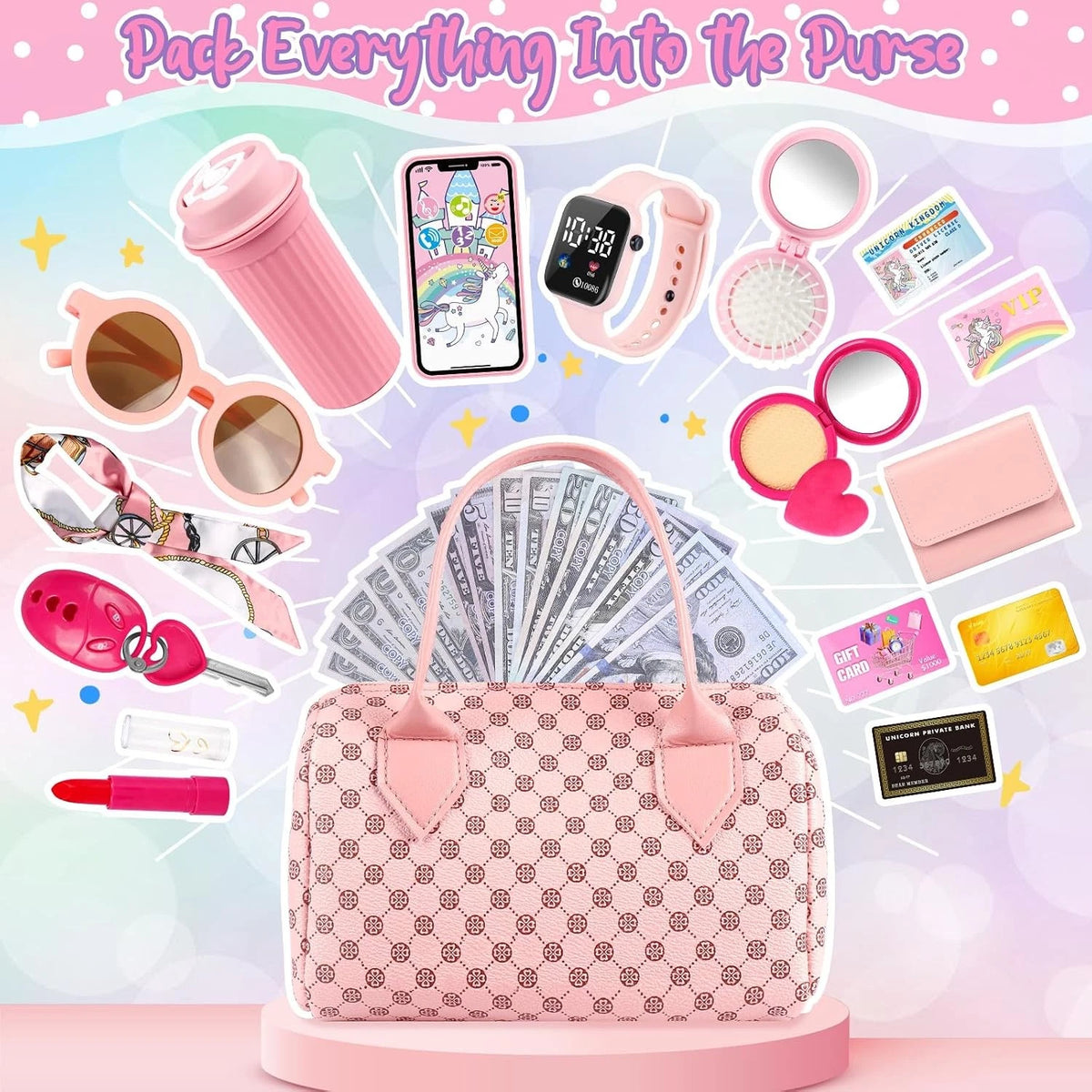 32PCS Toddler Purse Set for Little Girls