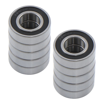 Pack of 10 Ball Bearings 6205-2RS 25x52x15mm Rubber Seals