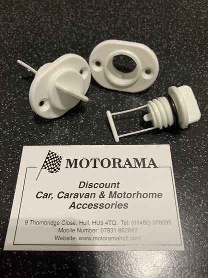 2X Transom Drain Plugs Single Screw Type for Boat (White)