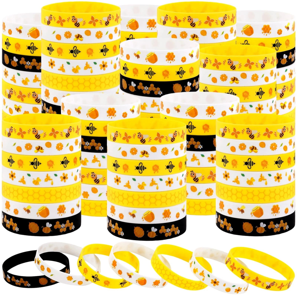 144Pcs Bee Bracelets for Party Decorations and Gifts