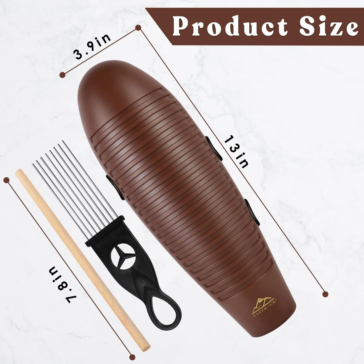 Guiro Instrument for Latin Percussion (3.9"x13", Fish Shaped)