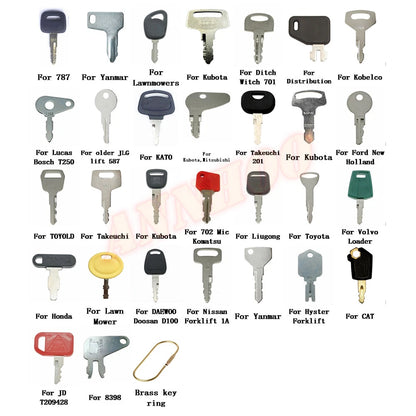 100pc Heavy Equipment Key Set for Terex Yale Sany JD