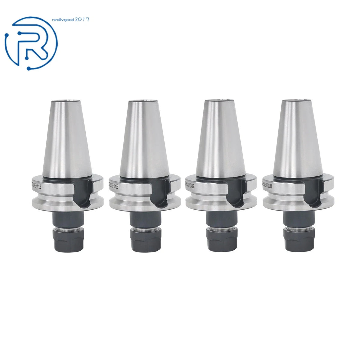 Set of 4 ER16 BT40 Collet Chucks for Tool Holders (M16 Thread, 2.75" GAGE)