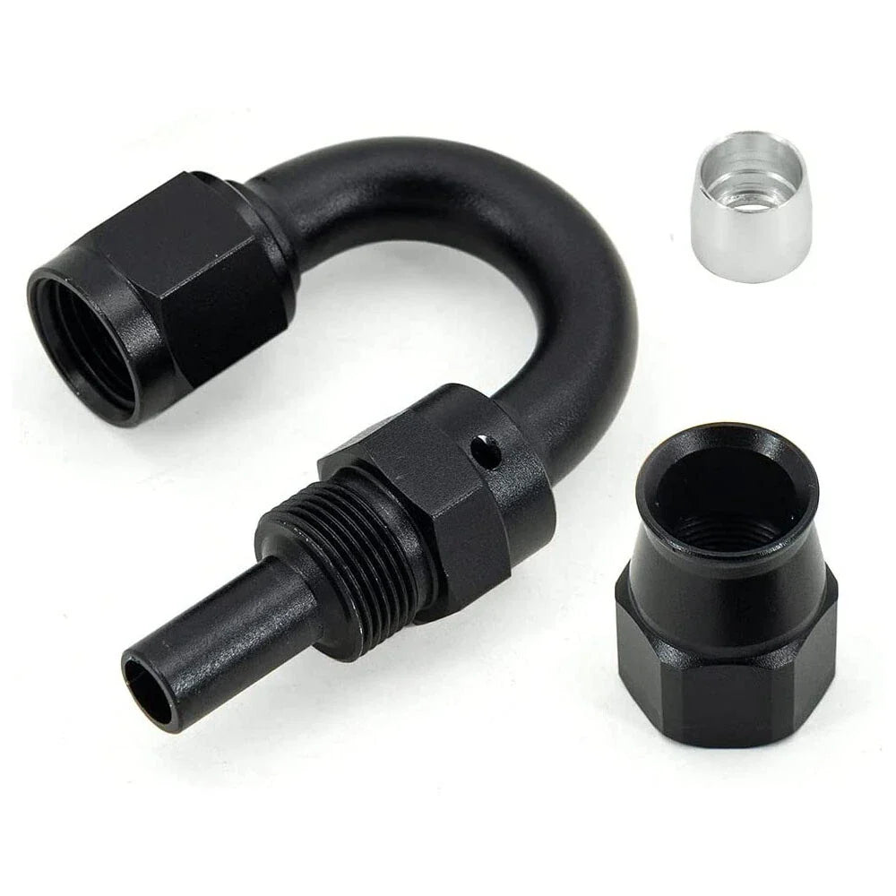 2 x 4AN Swivel PTFE Hose End Fittings Adapter (180°) for Fuel Hose (2-Pack)