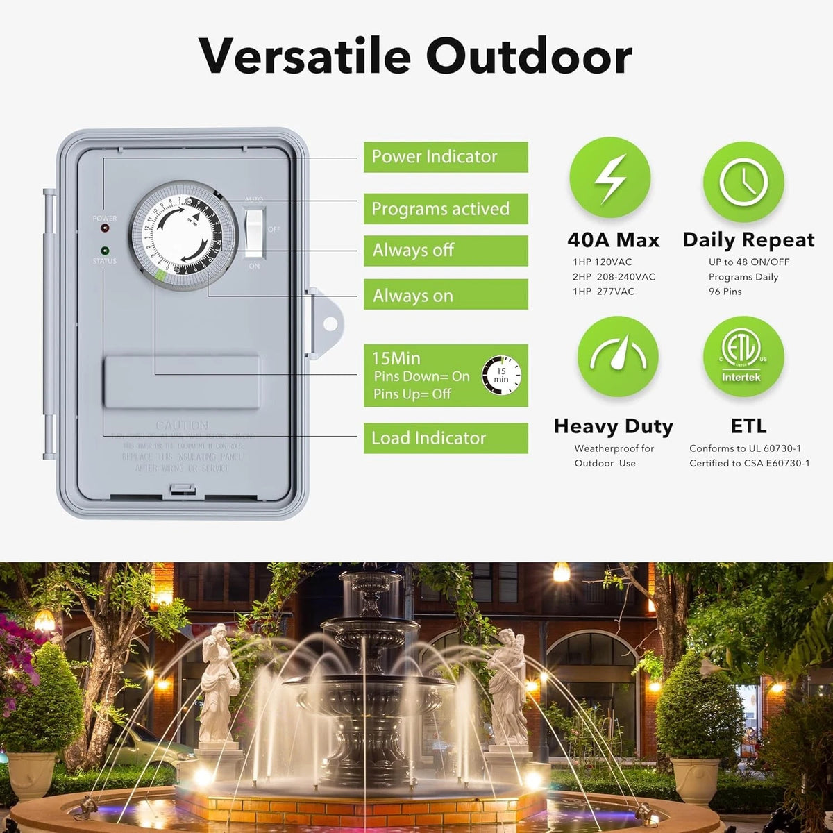 24Hr Programmable Pool Pump Timer for Pool