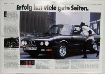 Oversized Sales Brochure for BMW Line of Cars (1987) - German Text
