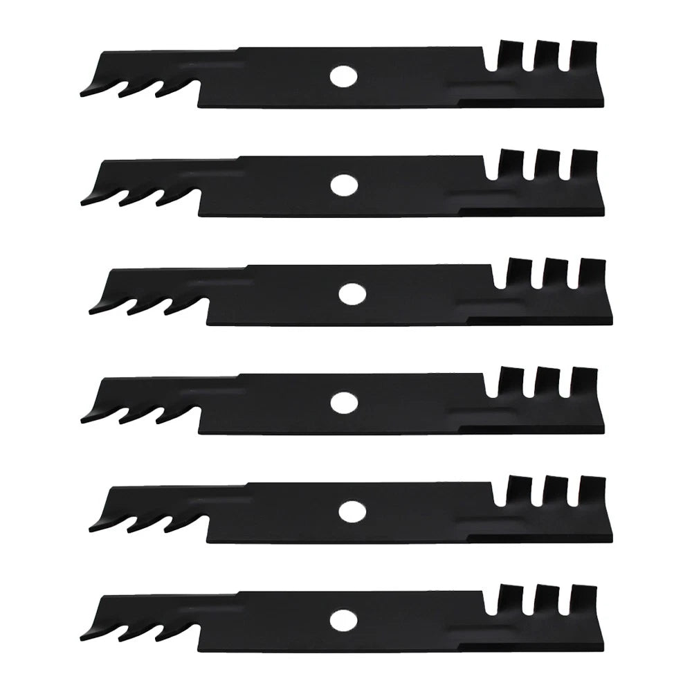 Set of 6 Toothed Mulching Mower Blades for Exmark (18" X 15/16")