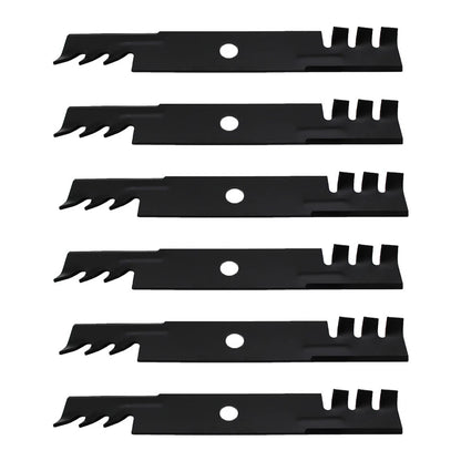 Set of 6 Toothed Mulching Mower Blades for Exmark (18" X 15/16")