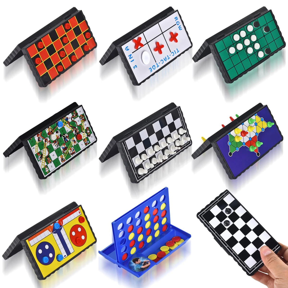 8-in-1 Mini Magnetic Travel Games Set for Kids and Adults
